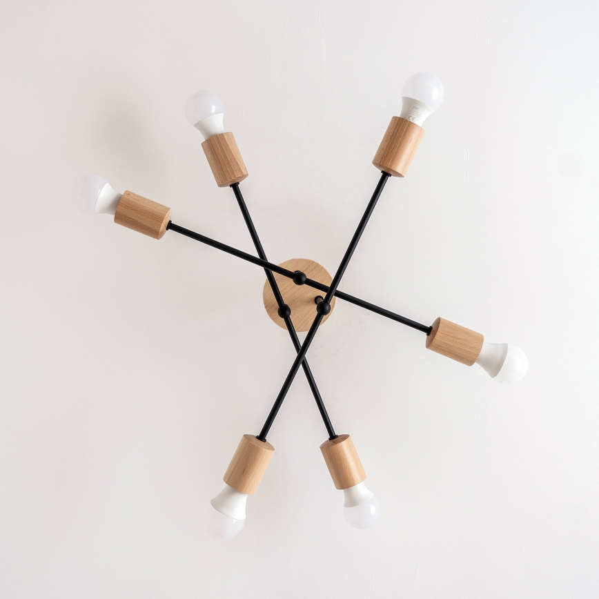 Flush-mounted chandelier CAMBRIDGE 6xE27/15W/230V pine