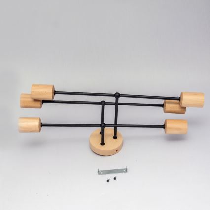 Flush-mounted chandelier CAMBRIDGE 6xE27/15W/230V pine