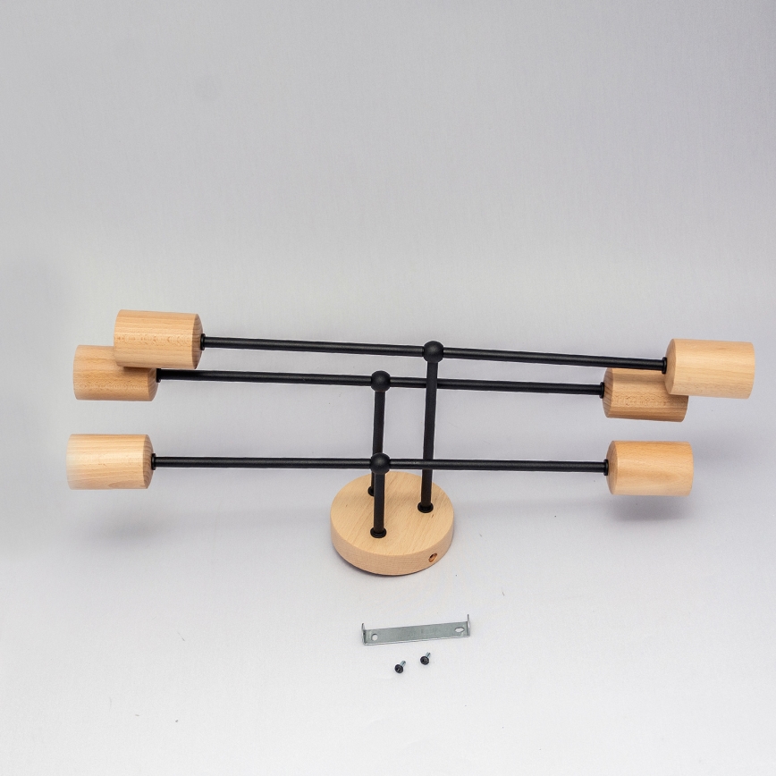 Flush-mounted chandelier CAMBRIDGE 6xE27/15W/230V pine