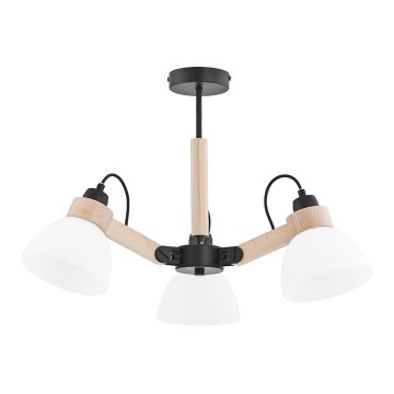 Flush-mounted chandelier DANTONA 3xE27/15W/230V black/beige