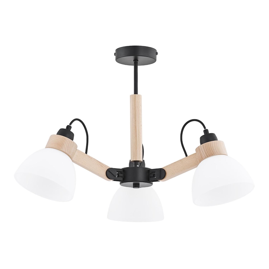 Flush-mounted chandelier DANTONA 3xE27/15W/230V black/beige
