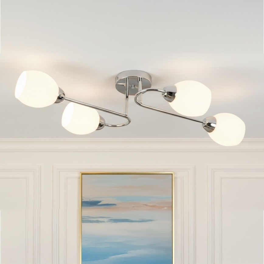 Flush mounted chandelier KING 4xE27/15W/230V polished chrome