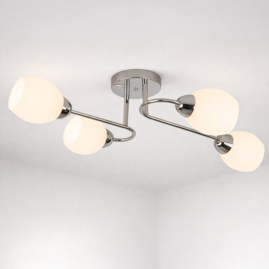 Flush mounted chandelier KING 4xE27/15W/230V polished chrome