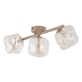 Flush-mounted chandelier LAVA 3xG9/8W/230V beige / smoked beige