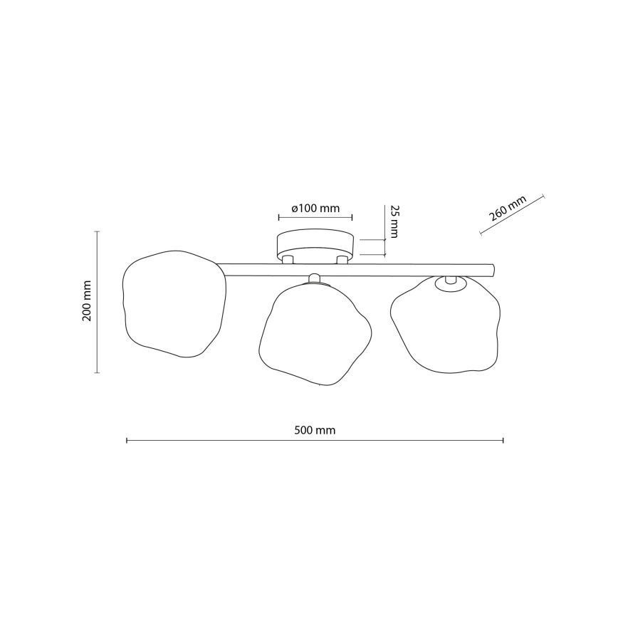 Flush-mounted chandelier LAVA 3xG9/8W/230V beige / smoked beige