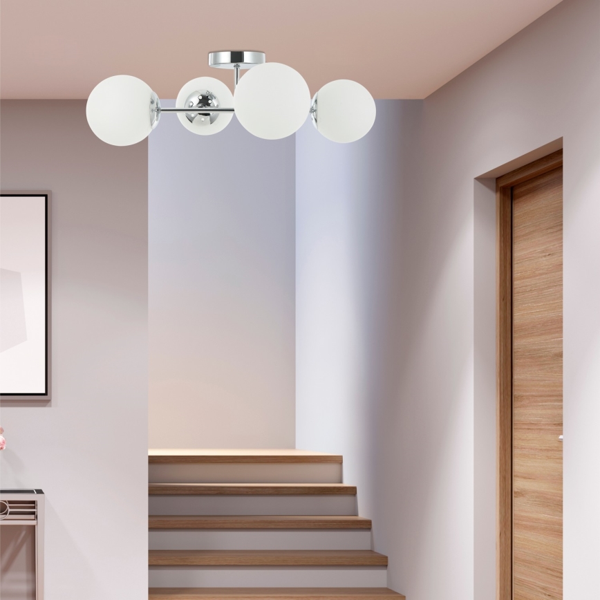 Flush-mounted chandelier MADDIE 4xE14/5W/230V polished chrome