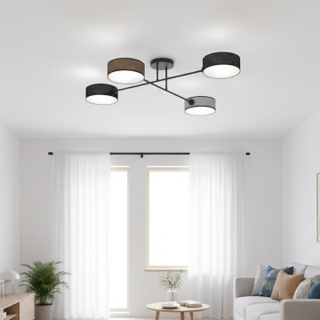 Flush-mounted chandelier MAGA 4xE14/10W/230V black/brown/grey