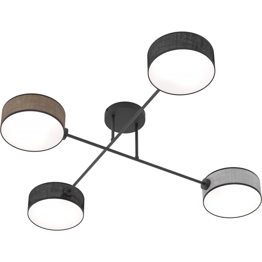 Flush-mounted chandelier MAGA 4xE14/10W/230V black/brown/grey