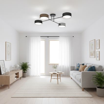 Flush-mounted chandelier MAGA 4xE14/10W/230V black/brown/grey