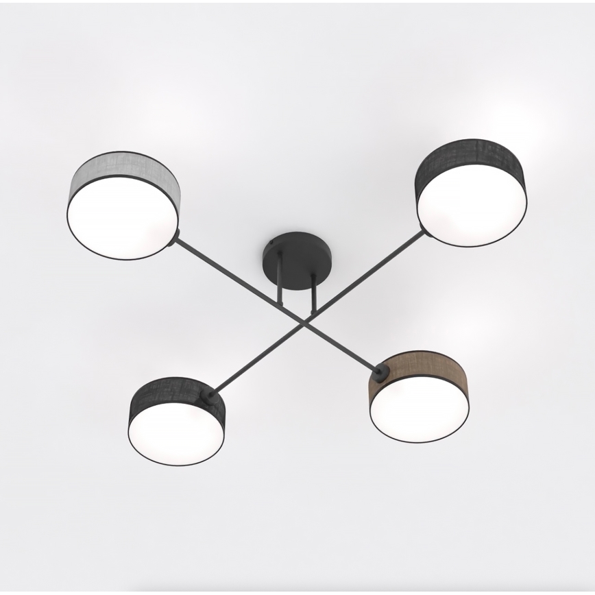 Flush-mounted chandelier MAGA 4xE14/10W/230V black/brown/grey