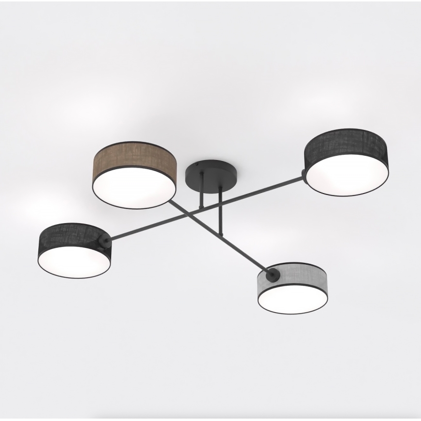 Flush-mounted chandelier MAGA 4xE14/10W/230V black/brown/grey