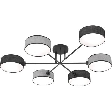 Flush-mounted chandelier MAGA 6xE14/10W/230V black/grey