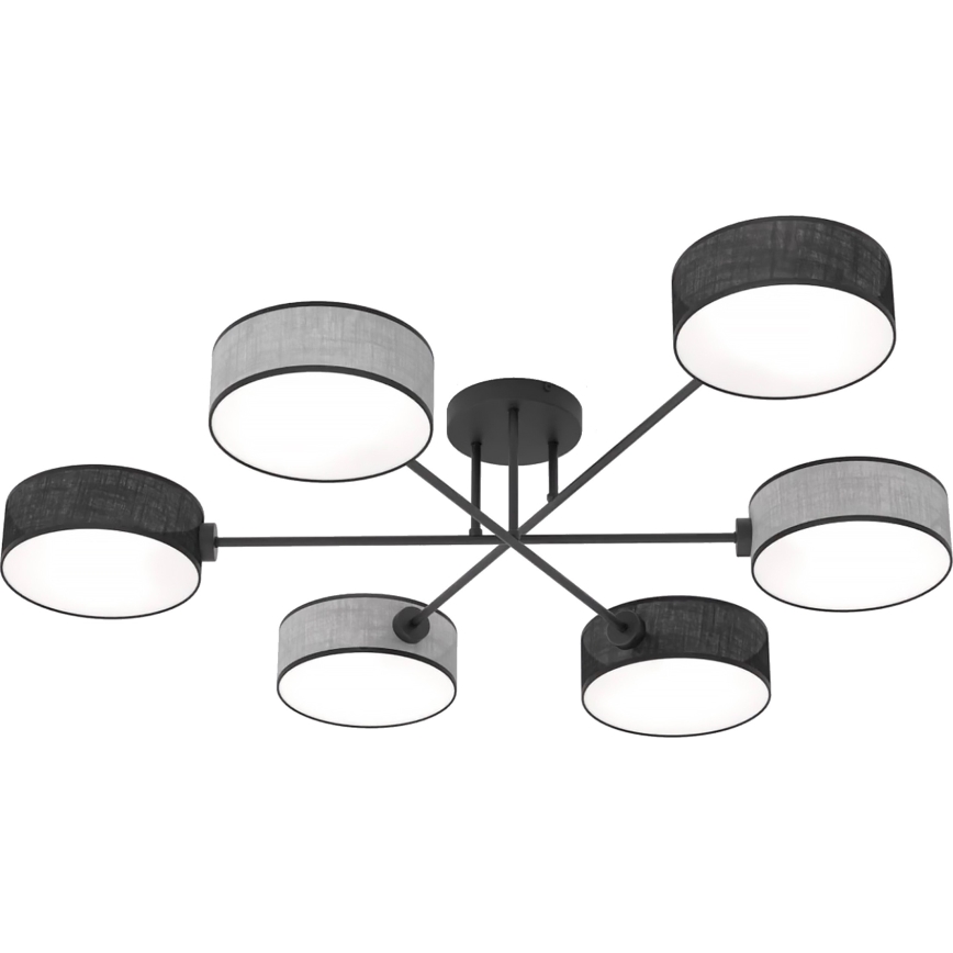 Flush-mounted chandelier MAGA 6xE14/10W/230V black/grey