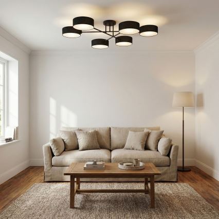 Flush-mounted chandelier MAGA 6xE14/10W/230V black