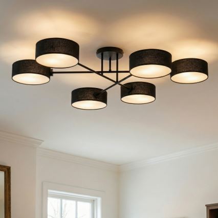 Flush-mounted chandelier MAGA 6xE14/10W/230V black