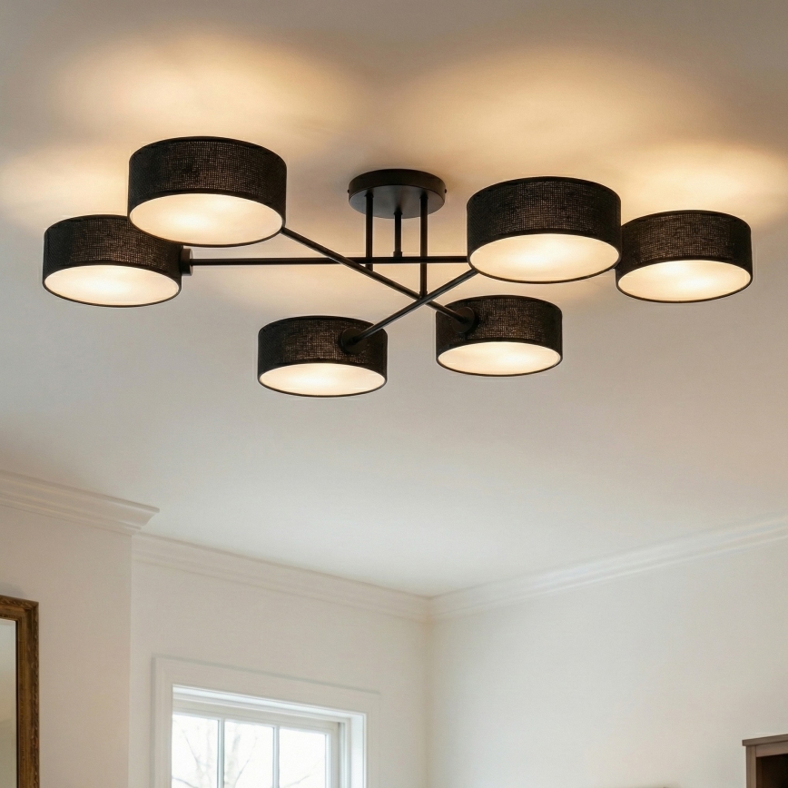 Flush-mounted chandelier MAGA 6xE14/10W/230V black