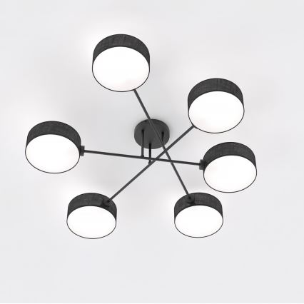 Flush-mounted chandelier MAGA 6xE14/10W/230V black