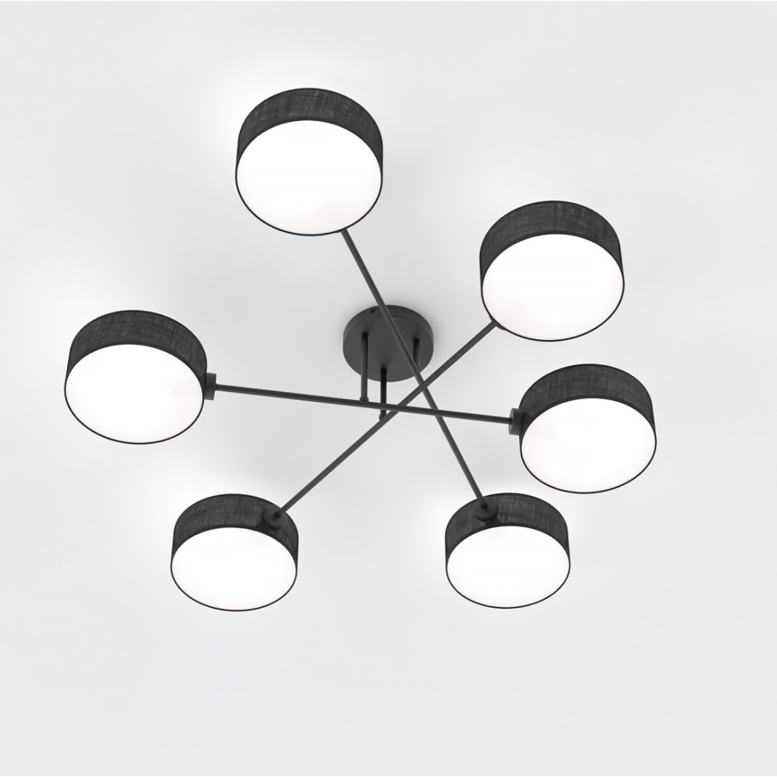 Flush-mounted chandelier MAGA 6xE14/10W/230V black