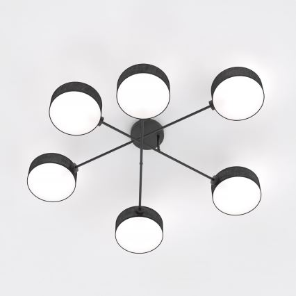 Flush-mounted chandelier MAGA 6xE14/10W/230V black