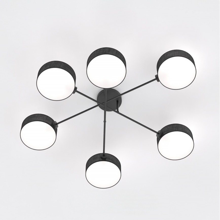 Flush-mounted chandelier MAGA 6xE14/10W/230V black