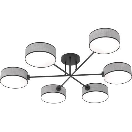 Flush-mounted chandelier MAGA 6xE14/10W/230V grey