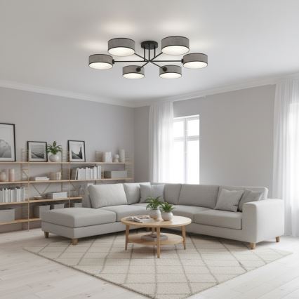 Flush-mounted chandelier MAGA 6xE14/10W/230V grey