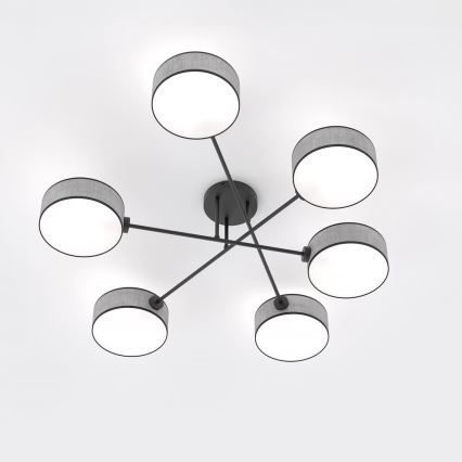 Flush-mounted chandelier MAGA 6xE14/10W/230V grey
