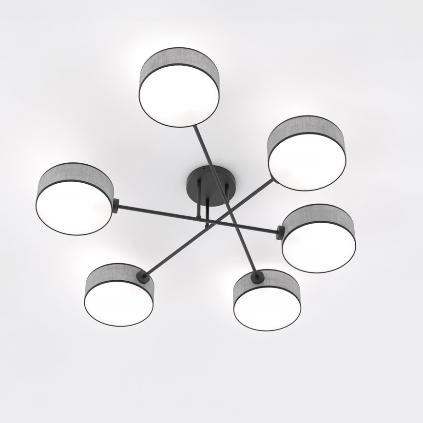 Flush-mounted chandelier MAGA 6xE14/10W/230V grey