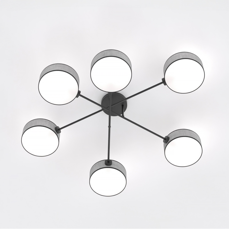 Flush-mounted chandelier MAGA 6xE14/10W/230V grey