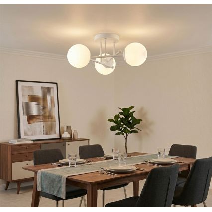 Flush-mounted chandelier MALENA 3xE14/5W/230V white