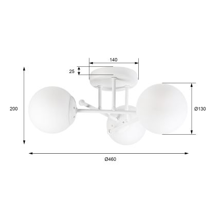 Flush-mounted chandelier MALENA 3xE14/5W/230V white