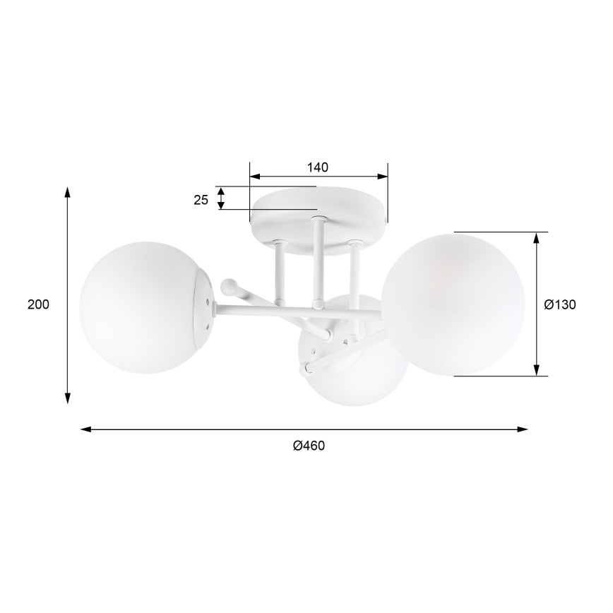 Flush-mounted chandelier MALENA 3xE14/5W/230V white