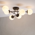 Flush-mounted chandelier MALENA 6xE14/5W/230V brown/white