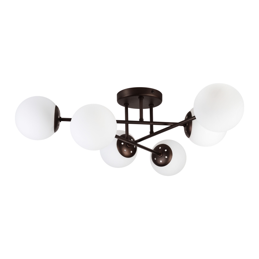 Flush-mounted chandelier MALENA 6xE14/5W/230V brown/white