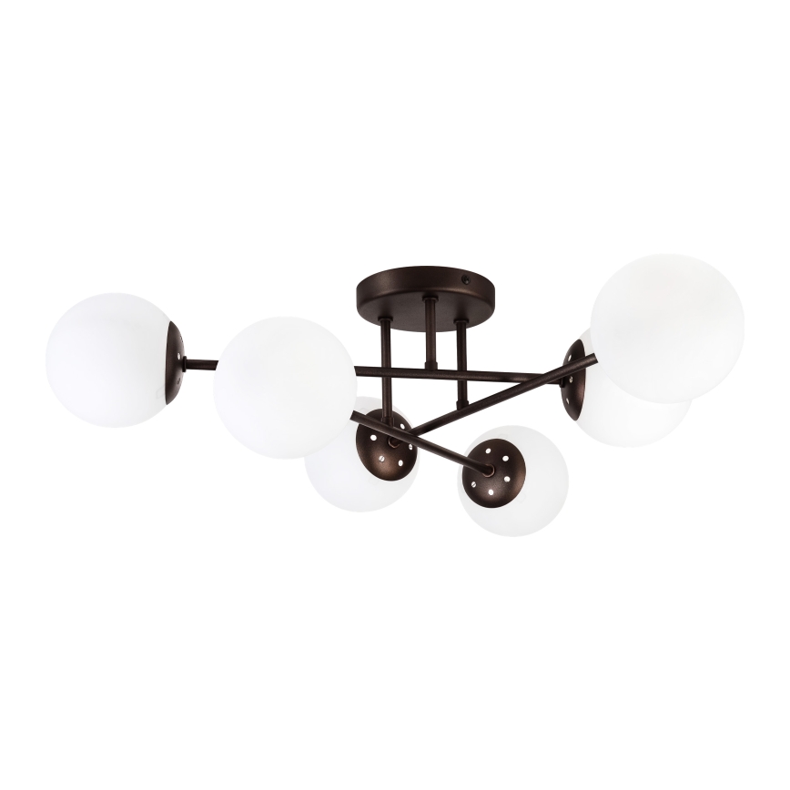 Flush-mounted chandelier MALENA 6xE14/5W/230V brown/white