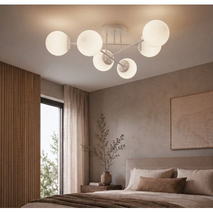 Flush-mounted chandelier MALENA 6xE14/5W/230V white