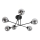Flush mounted chandelier OBSIDIAN 6xG9/10W/230V black/smoky grey