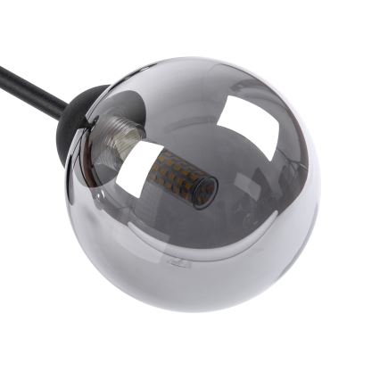 Flush mounted chandelier OBSIDIAN 6xG9/10W/230V black/smoky grey