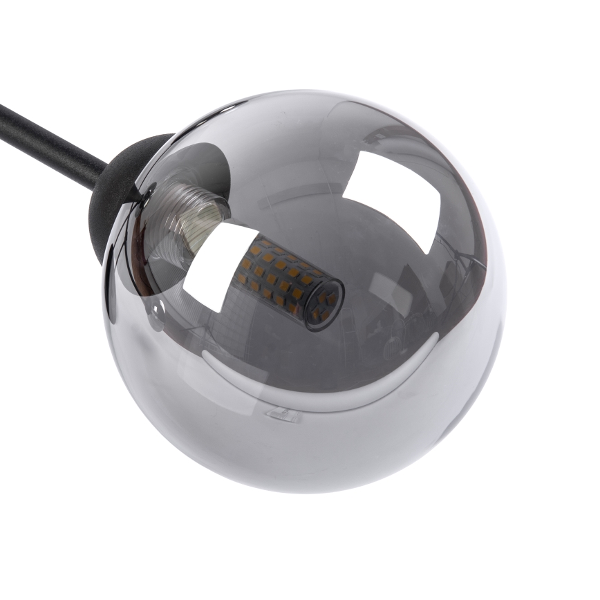 Flush mounted chandelier OBSIDIAN 6xG9/10W/230V black/smoky grey