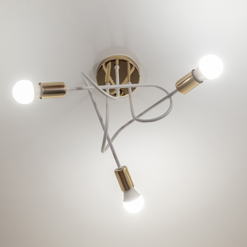 Flush-mounted chandelier OXFORD 3xE27/15W/230V gold/white