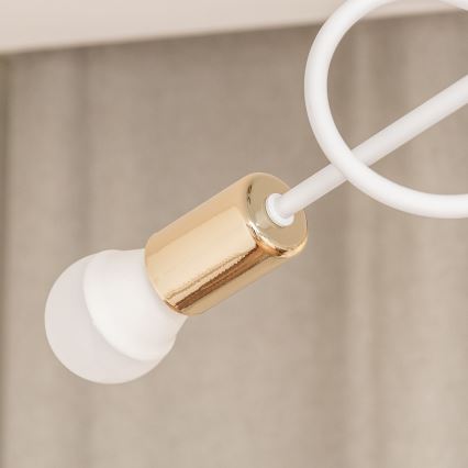 Flush-mounted chandelier OXFORD 3xE27/15W/230V gold/white