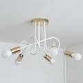 Flush-mounted chandelier OXFORD 5xE27/15W/230V gold/white
