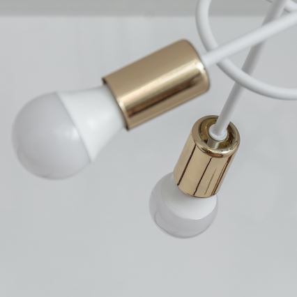 Flush-mounted chandelier OXFORD 5xE27/15W/230V gold/white