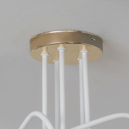 Flush-mounted chandelier OXFORD 5xE27/15W/230V gold/white