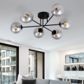Flush-mounted chandelier ROMA 6xE14/10W/230V black/smoked