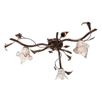 Flush-mounted chandelier ROZETA 3xE14/40W/230V bronze finish