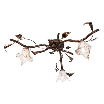 Flush-mounted chandelier ROZETA 3xE14/40W/230V bronze finish