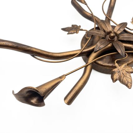 Flush-mounted chandelier ROZETA 3xE14/40W/230V bronze finish