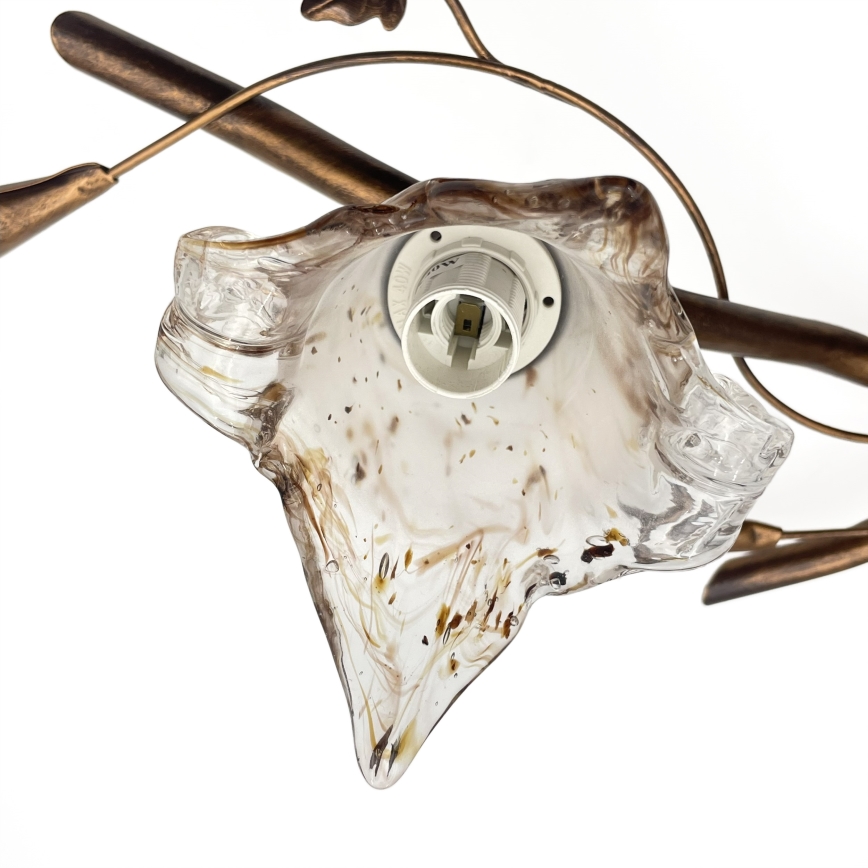 Flush-mounted chandelier ROZETA 3xE14/40W/230V bronze finish