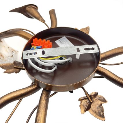 Flush-mounted chandelier ROZETA 3xE14/40W/230V bronze finish